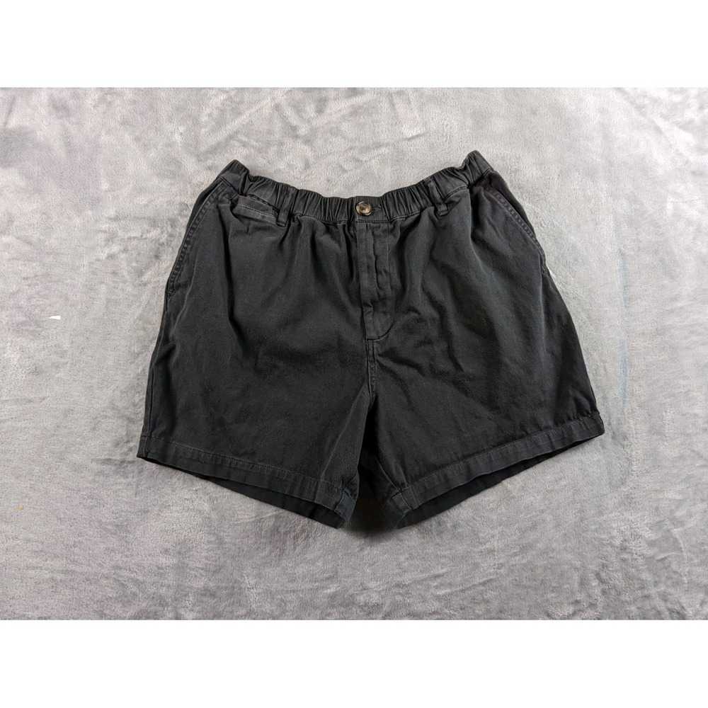 Cove USA Shorts Men 34 Black Faded Canvas Elastic Waist Chino 5" Inseam Stretch
